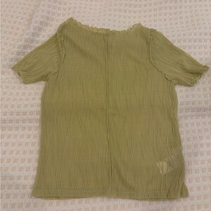 Olive Green Short Sleeve Wavy Rib Tee